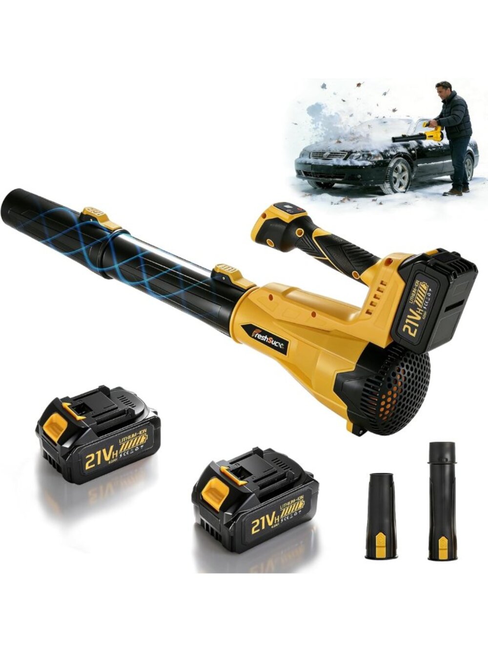 Lightweight Cordless Handheld Leaf Blower - 21V, 750 CFM, Perfect for Yard